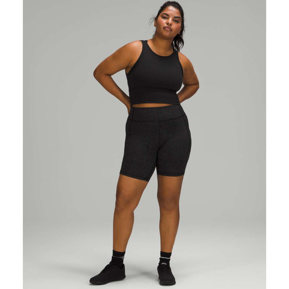 lululemon athletica Pants - Lululemon High Rise Short 8" Black Gray Plus Size 14